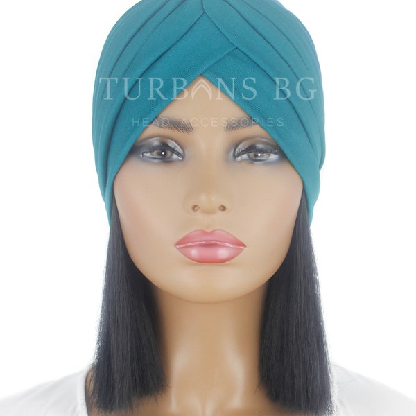 Turban | Kopftuch | Türkis Turban | Chemo Mütze | Eleganter Turban | Alopezie Mütze | Turban für Frauen | Arabische Muslimische Frau Hut | Strand-Hut