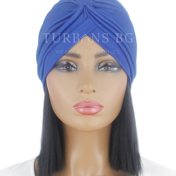 Turban | Kopftuch | Königsblauer Turban | Chemo Mütze | Eleganter Turban | Alopezie Mütze | Turban für Frauen | Arabische Muslimische Frau Hut | Strand-Hut