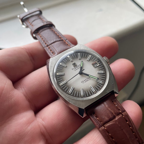 Tissot stunning watch 2/tone dial date 38mm beautiful men’s wrist watch used rare