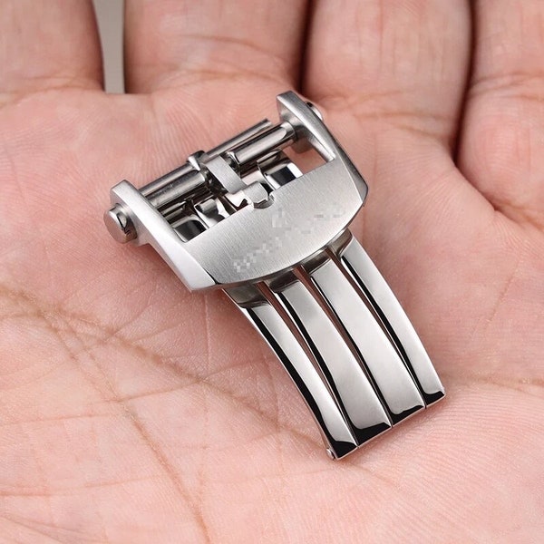 Breitling 20mm 22mm Stainless Steel Fold Adjustable Deployment Clasp For Breitling Strap Rubber Watchband