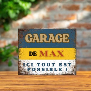 Personalized vintage garage metal sign, garage sign, wall decoration, car enthusiast, personalized garage sign, car gift