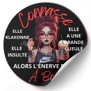 Car Stickers Bitch on Board humor car sticker Funny car stickers Vehicle woman red hair