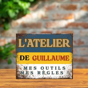 Vintage metal plaque personalized workshop, garage sign wall decoration car enthusiast personalized plaque car fan gift