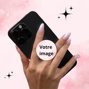 Customized phone grip, customizable phone holder, phone accessories, phone case, portable phone handle.