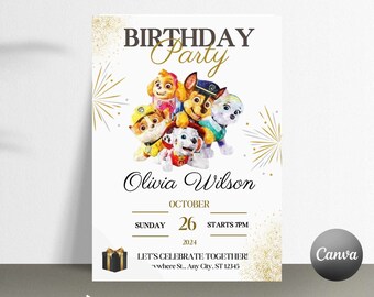 Carte d'invitation anniversaire enfant , modèle d'invitation imprimable anniversaire garçon faire part anniversaire