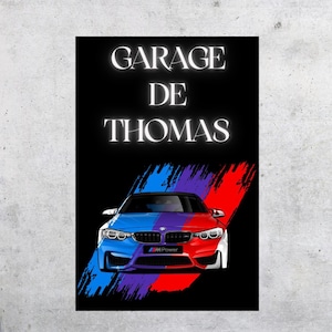 personalized garage sign, bmw wall plaque bmw car customizable first name personalized gift man garage personalized plaque BMW