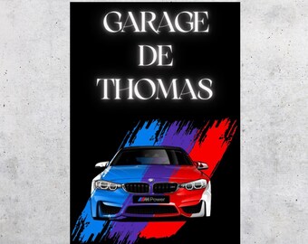 personalized garage sign, bmw wall plaque, customizable bmw car, personalized first name, personalized gift for men, personalized garage plaque, BMW