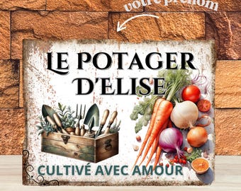 Panneau Métal Vintage Jardin – Planter Un Jardin C'est Croire En Demain, 12x8 Pouces