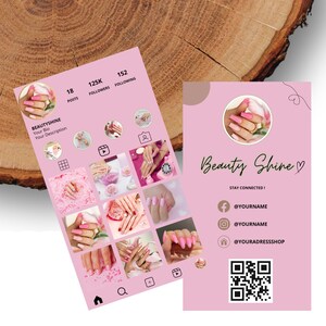 Cartes de Visite Instagram Personnalisées Simples ,Holographiques , cartes professionnelles personnalisable carte de visite réseaux sociaux