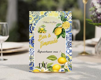 Lemonade Bar Sign, Metal Wedding Poster, Personalized A4 – Dolce Vita Lemon Wedding Decoration Sign, Personalized Wedding Sign