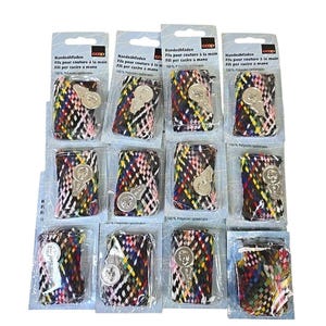 Vintage Swiss Hand Sewing Thread Bundle of 12 Multicolor Braid Coop PolyItaly