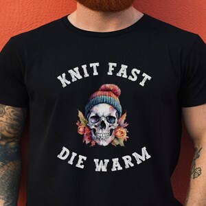 Funny Knitting T Shirt - Idea Knitting Gift Idea for Knitters Who Love Retro Goth Design and Anyone Who Loves to Knit