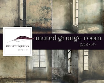 Fondo de estudio grunge apagado, fondo digital de pared antigua, superposición urbana, textura de Photoshop, ilustración de habitación abandonada, diario basura JPG