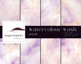 Tekstury fioletowych akwareli, pastelowe tło do użytku komercyjnego, liliowy papier do scrapbookingu, pobieranie cyfrowe, strony do dziennika śmieci