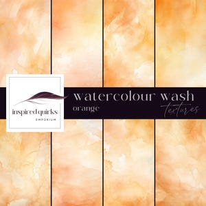 Textures de lavis aquarelle orange, fond pastel pour usage commercial, papiers de scrapbooking ambrés, téléchargement numérique, pages de journal indésirable