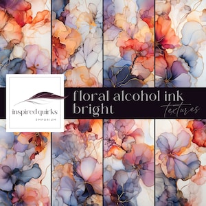 Floral Alcohol Ink Texture for Photoshop, Abstract Overlays, Bright Digital Wall Papers, Bright Paint Marbled Background, Junk Journal Pages