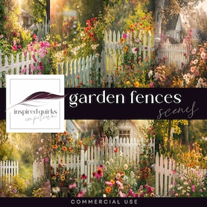 Enchanted Garden Photography Backdrop, Spring Flowers Digital Backdrop, Pink Flower Overlay, Floral Illustration, Spring Garden Junk Journal