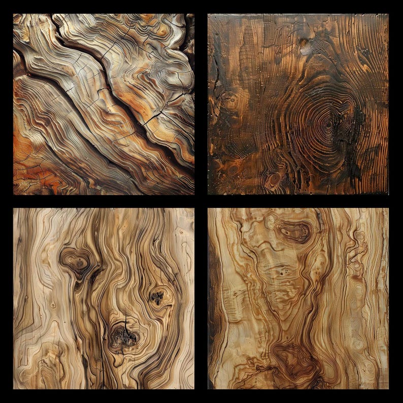 Destressed Tree Distressed Wood Digital Paper, Tree Trunk Textures, Knotted Tree ...