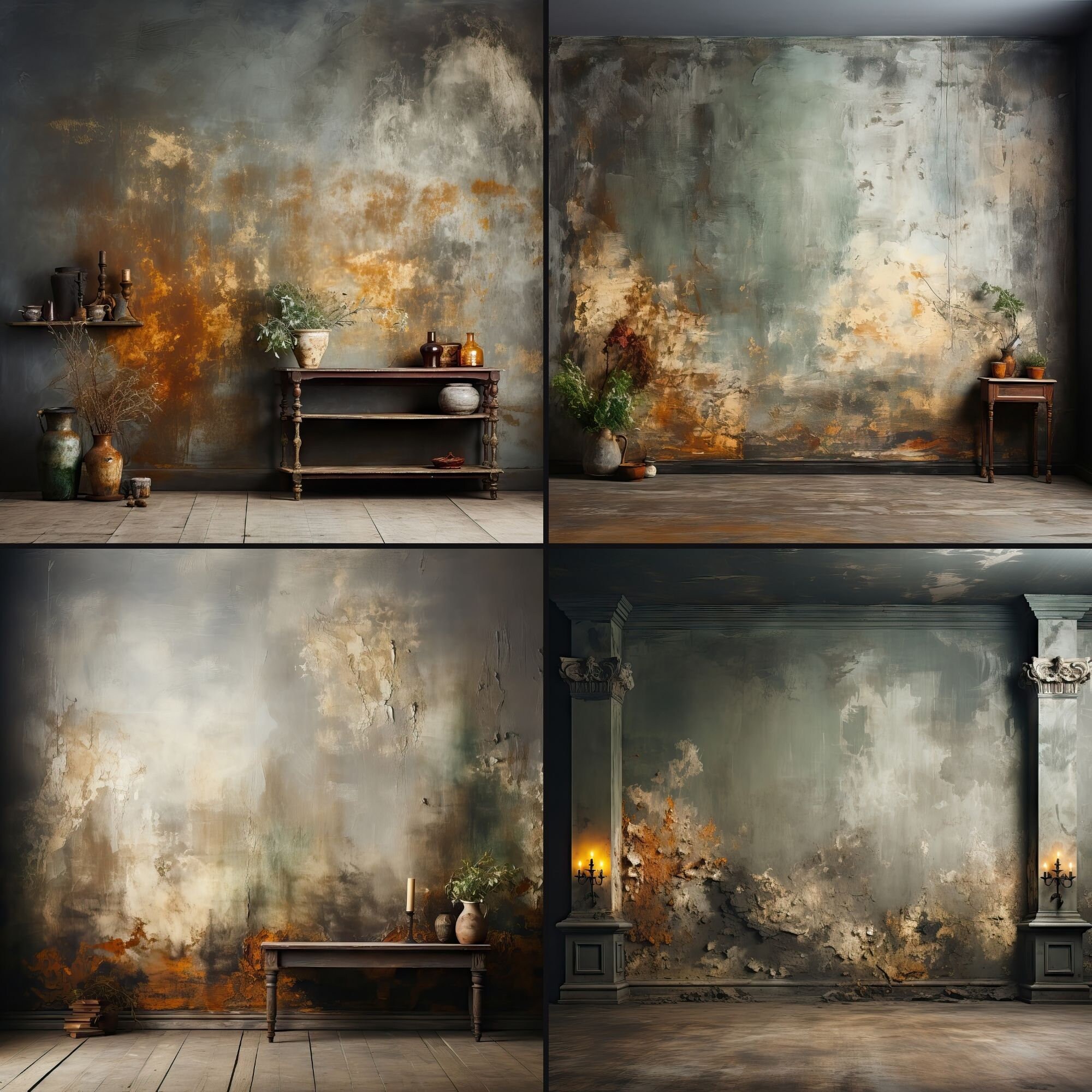 Flashback Backdrop Vintage Room Scene Studio Backdrop, Grunge Digital Background, Urban ...