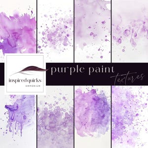 Fond avec éclaboussures de peinture, lavis aquarelle violet, textures de murs peints, papiers de scrapbooking pastel, téléchargement numérique, pages de journal indésirable
