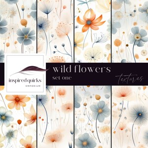 Textures de fleurs sauvages, arrière-plan assez floral, téléchargement numérique, journal des broussailles du jardin, pages bleu rouge printemps, superposition de Photoshop, papier brillant
