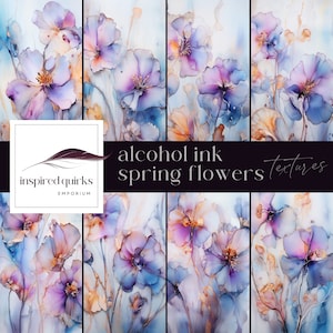 Alcohol Ink Background Digital Papers, Texture for Photoshop, Spring Flower Overlays, Digital Wall Papers, Pastel Flower Junk Journal Pages