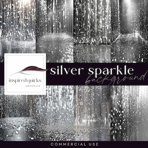 Silver Foil Backdrop, Silver Sparkles Digital Background, Sequin Overlay, Photoshop Texture, Metallic Rain Illustration, Party Junk Journal