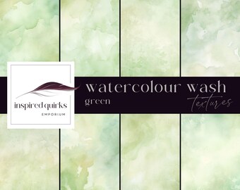 Green Watercolor Washes Textures, Pastel Background for commercial use, Pastel Scrapbook Papers, Digital Download, Junk Journal Pages