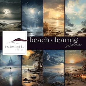 Digitale achtergrond strand, oceaan zonsondergang achtergronden, fotoscène aan zee, digitale download, Photoshop-texturen, achtergrondinstelling zomerstudio
