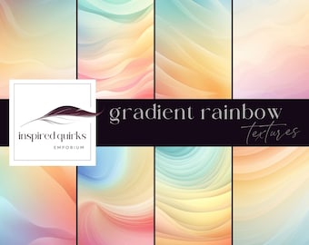 Farbverlaufspapiere, Regenbogentexturen, lebendiger digitaler Download, helles Junk Journal, Ombre Aquarell Overlay, buntes Scrapbooking Papier