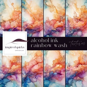 Alcohol Ink Background Digital Papers, Texture for Photoshop, Rainbow Overlays, Digital Wall Papers, Bright Abstract Junk Journal Pages