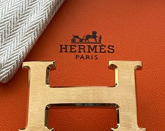 vintage Ceinture en H or brossé Hermes 24 mm Boucle Schnalle Fibbia Hebilla Cinturon Cintura Gürtel Cinta Ceinture