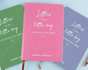 Briefe an meinen kleinen Jungen Journal, personalisiertes Babybuch, Briefe an Sie, während Sie wachsen, Babypartygeschenk, einzigartiges Andenken, personalisiertes Journalgeschenk