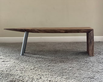 Waterfall Oak Coffee Table, Live Edge Solid Oak Coffee Table, Reclaimed Wood Coffee, Rustic Oak Coffee Table