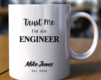 Personalized Coffee Mug for an Engineer, Mechanical Engineer Gift,  Engineer's coffee Mug, Engineering Gift Mug, Gifts for Engineers.