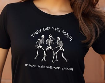 Skelett Halloween Shirt, Geschenk für Halloween, Halloween Party Shirt, Friedhof Smash T Shirt, lustiges Halloween Shirt, gruseliges T-Shirt.