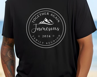 Aangepast shirt familiereünie, gepersonaliseerd campingshirt, T-shirt familieliefde, shirt familie samen, cadeau familiereünie, aangepast familiecadeau