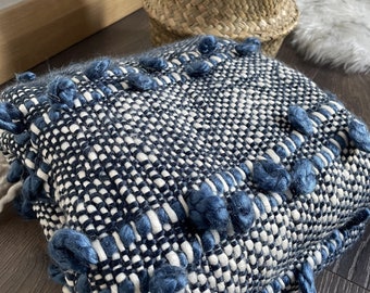 Navy Chunky Knit throw blanket / Sofa throw / Bed throw