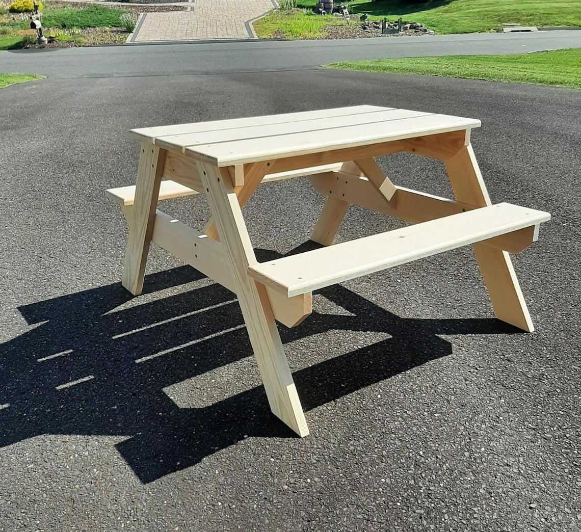 Small Picnic Table Plans, Garden Picnic Table, Wooden Kids Picnic Table, Simple Outdoor Picnic ...