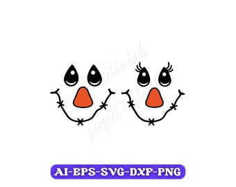 Scarecrow Face Svg, Mr and Mrs Scarecrow Svg, Fall Autumn Pumpkin Face Cut File, Cricut, Silhouette, Clipart, Png,Eps