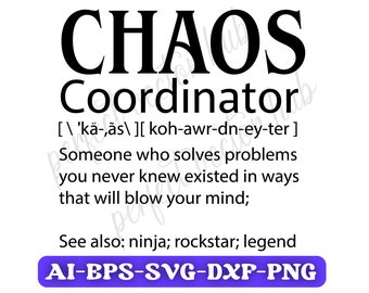 Chaos Coordinator Svg, Chaos Coordinator Png, Cricut, Clipart, Cutting File, Silhouette, Vector, Svg,Png,Dxf,Ai