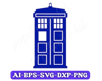 Tardis Doctor Who Svg, Tardis Doctor Who Png, Svg, Png, Cricut, Silhouette, Clipart, Vector, Ai, Eps, Dxf File
