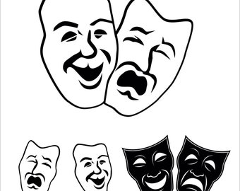 Theater Mask Svg, Theater Mask Png, Theater Mask Clipart, Theater Mask Cricut File, Instant Download