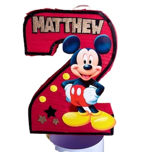Piñata Mickey Mouse Clásica | Roja y Negra | Fiesta Disney Mágica | Varios Tamaños
