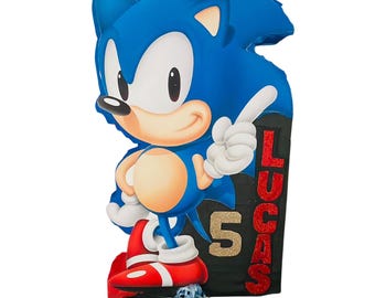 Pinhata do Sonic the Hedgehog | Festa de Aniversário Gamer, Vários Tamanhos