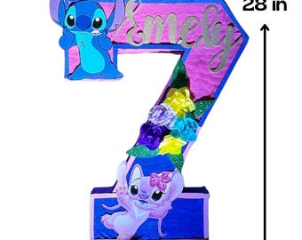 Piñata de Lilo y Stitch: Decoración personalizada para fiestas de cumpleaños con palo