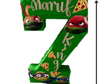 Personalized Ninja Turtle Piñata | 28" Number Birthday Party Decor
