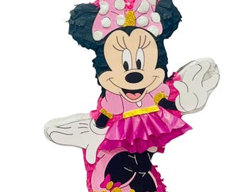 Minnie Mouse Piñata | 36 Inch, Pink & White, Personalized Name