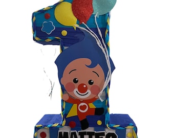 Personalized Plim Plim Number Piñata | Custom Birthday Party Decor