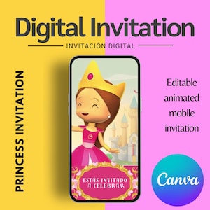 Uitnodigingen voor uitnodigingen / Uitnodiging digitaal bewerkbaar op canvas / Uitnodigingen voor cumpleaños